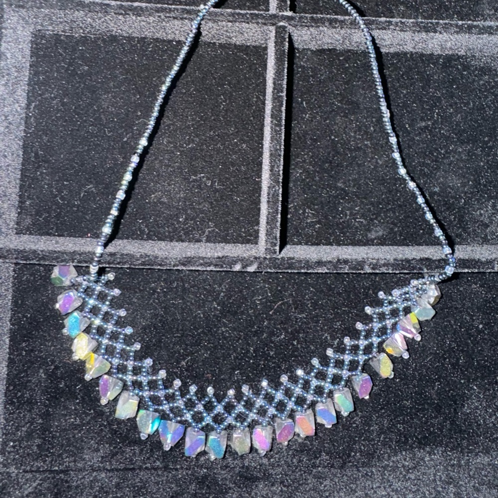 Iridescent Blue/Purple Handmade Necklace